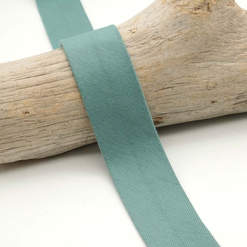 Biais Jersey Coton 20mm Eucalyptus- Lisette - Maison Klem